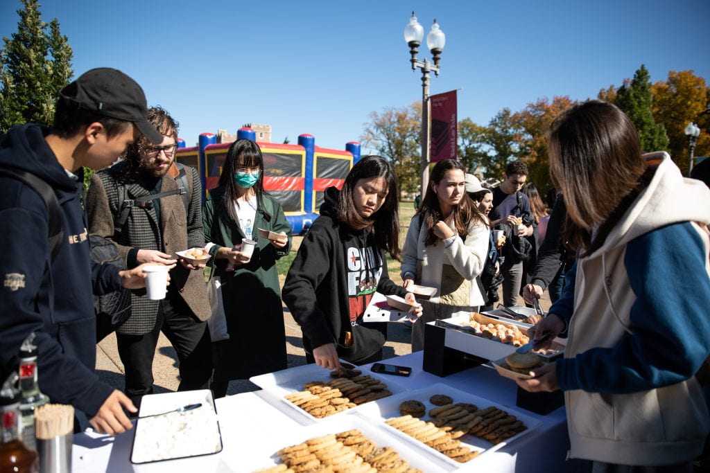 Students grab snacks at Dr. G's Fall Fest.